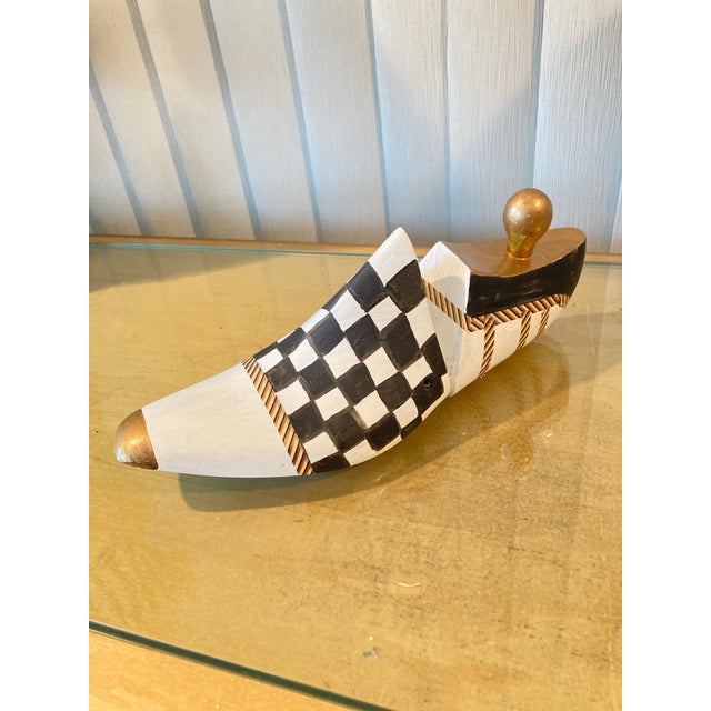 Shoe Form-Hand Painted For Sale - Image 4 of 5
