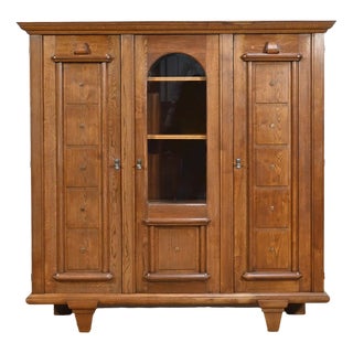 Art Deco Oak Bookcase, 1940s For Sale