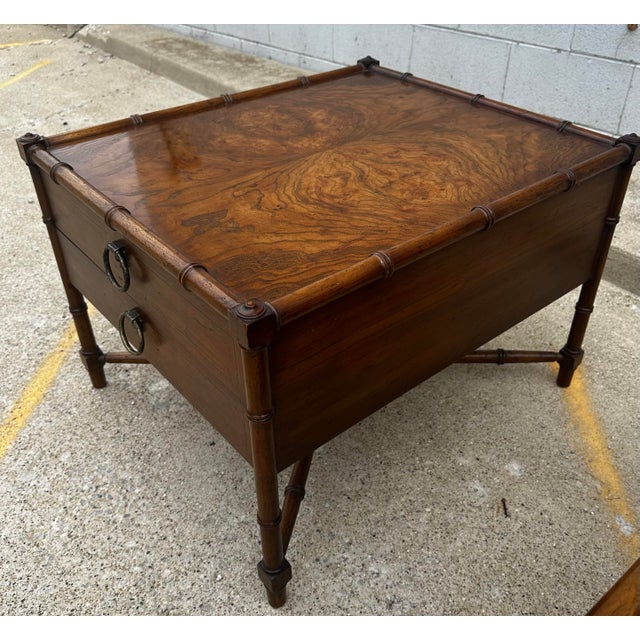 MCM Drexel Grand Tour Burl Wood Table For Sale In Detroit - Image 6 of 9