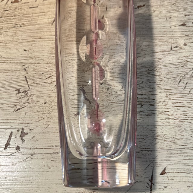 Vintage Art Deco Style Pink Glass Vase For Sale - Image 11 of 12