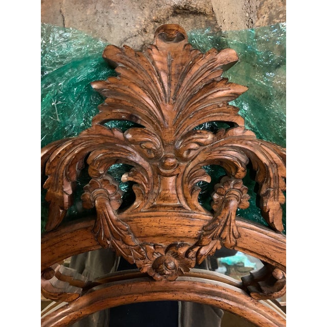Antique Wood Carved Mirror For Sale - Image 4 of 4