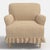 Transitional Elle Ruffle Slipcover Armchair in Classic Gingham Golden Ctl For Sale - Image 3 of 8