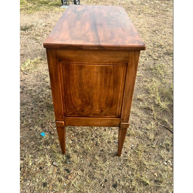 Wood French 19th Century Louis XVI Walnut Chest of Drawers or Commode For Sale - Image 7 of 9