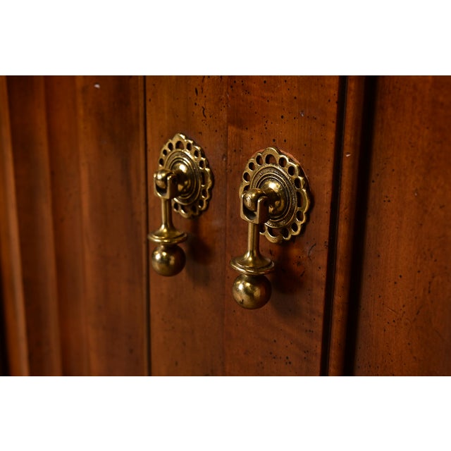 Baker Furniture French Louis Philippe Carved Walnut Flip-Top Server or Bar Cabinet For Sale In South Bend - Image 6 of 12