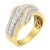 Contemporary 10K Yellow Gold 1.0 Cttw Baguette and Round Diamond Multi-Row Wave Bypass Ring (I-J Color, I1-I2 Clarity) - Ring Size 7 For Sale - Image 3 of 7