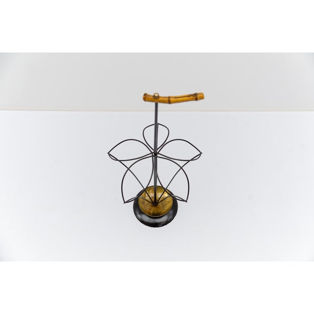 Mid-Century Modern String, Bamboo and Brass Umbrella Stand, Austria, 1950s For Sale - Image 6 of 9