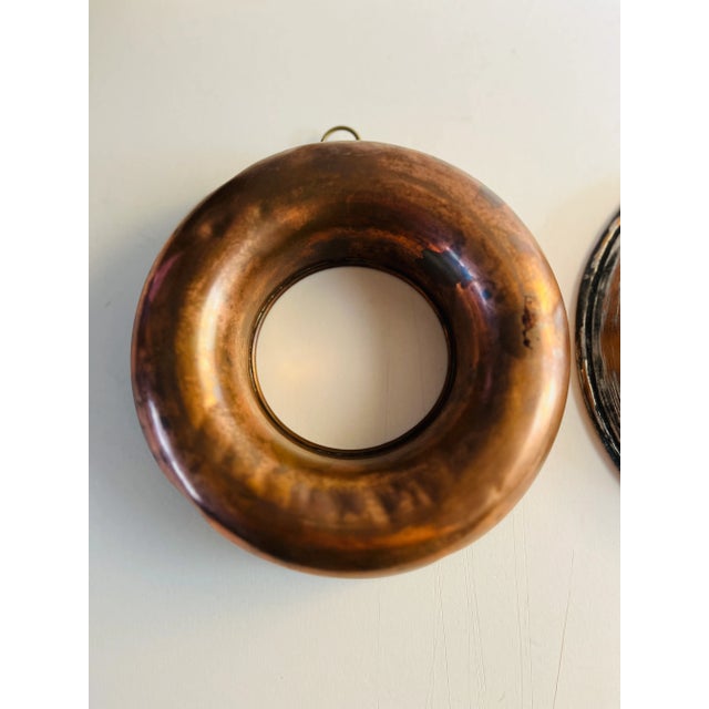 Vintage French flea market find! Aged copper strainer and cake mold for decor in your country kitchen. Each has a loop for...