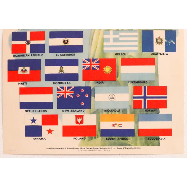 American 1942 American Propaganda Poster, the United Nations Fight for Freedom (Lady Liberty + Flags) For Sale - Image 3 of 4