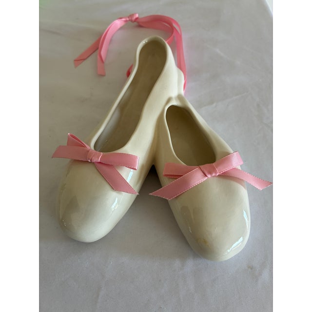 Late 20th Century Vintage Ceramic Ballet Slippers Decor, Signed For Sale - Image 5 of 7