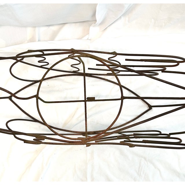 Large Vintage Wire Swan Planter – Rustic Metal Garden Sculpture Coastal Cottage Decor For Sale In Louisville - Image 6 of 9