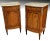Stunning Identical Pair of French bow front Burr Walnut well veined marble topped Bedside Lockers Nightstands of...