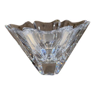 Vintage Orrefors Orion Clear Crystal Art Glass Bowl Lars Hellsten,Sweden For Sale