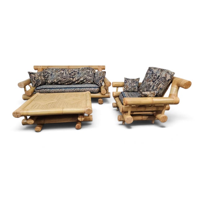 1970s–1980s Monumental Bamboo Living Room Suite, Vivai Del Sud and Budji Layug Style For Sale - Image 18 of 18
