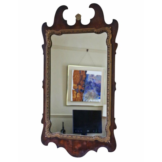 Vintage Overmantle Wall Mirror in Gilt and Mahogany Veneer, 1920 For Sale - Image 9 of 9