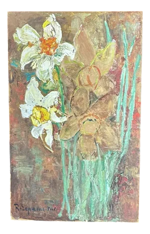 Robert Leparmentier, Bouquet of Flowers, 1950s, Oil on Panel