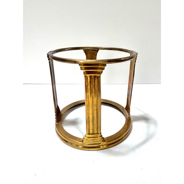 Vintage Marble Stone Spheres Balls on Brass Pedestal - Set of 3 For Sale - Image 9 of 10