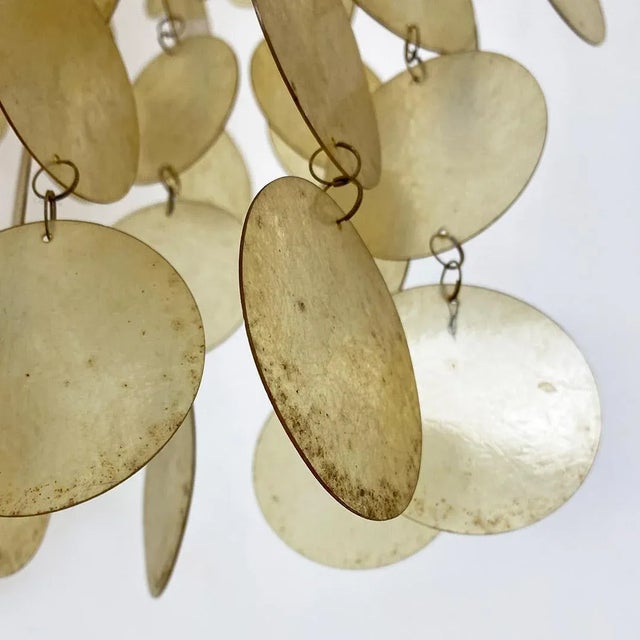 Gold Italian Mid-Century Modern Golden Plastic Cascade Chandelier, 1970s For Sale - Image 8 of 13