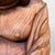 Brown Japanese Wooden Temple Statue of Hotei with Child, 1920s For Sale - Image 8 of 14
