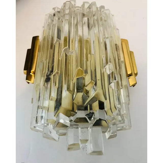 1970s Ice Crystal Hillebrand German Wall Lights - A Pair For Sale - Image 10 of 11