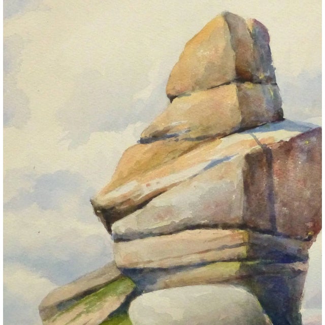 Traditional S. Lefevre Goux, Vintage French Watercolor Seascape - Cape Fréhel, Brittany, France For Sale - Image 3 of 5