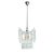 This Mid-Century Modernist geometric knapped glass pendant chandelier, in the style of Fontana Arte and crafted in Italy...