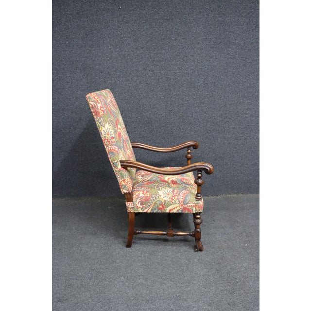 Victorian Walnut Upholstered Open Armchair With Tapestry Upholstery For Sale - Image 10 of 12