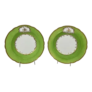 Pair, Copeland & Garrett Ripon Family Armorial Porcelain Soup Bowls C. 1833-1847