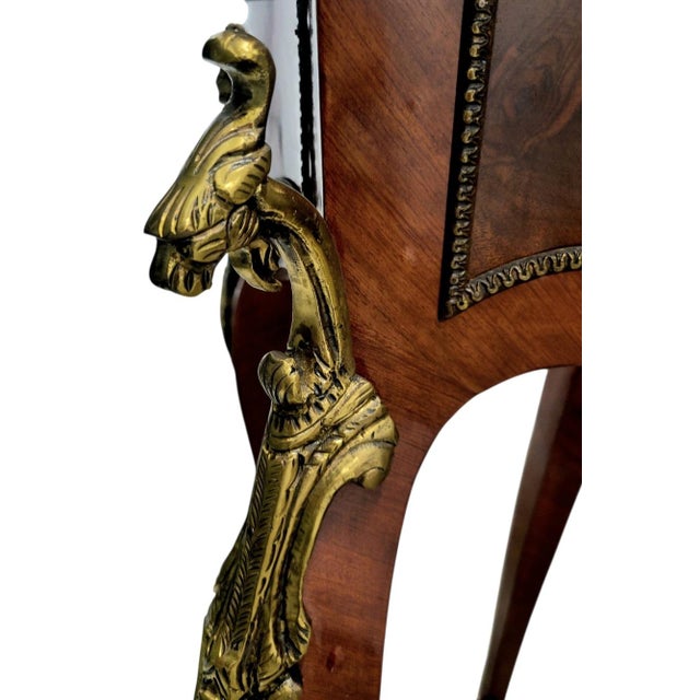 Vintage French Rococo Louis XV Style Gueridon Extra Tall Fruitwood Ormolu Cabriole Legs Pedestal Stand For Sale In West Palm - Image 6 of 10