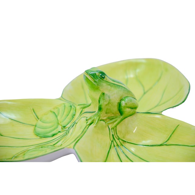 VIETRI Vietri Water Garden 3 Section Relish Tray For Sale - Image 4 of 8