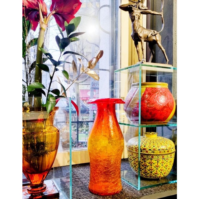 Mid-Century Modern Mandarin Glass Vase by Joel Philip Myerc for Blenco, 1960s For Sale - Image 6 of 7