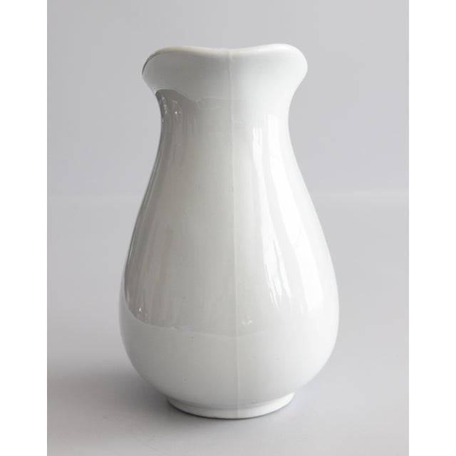 19th Century Large Antique 19th Century English White Ironstone Pitcher For Sale - Image 5 of 9