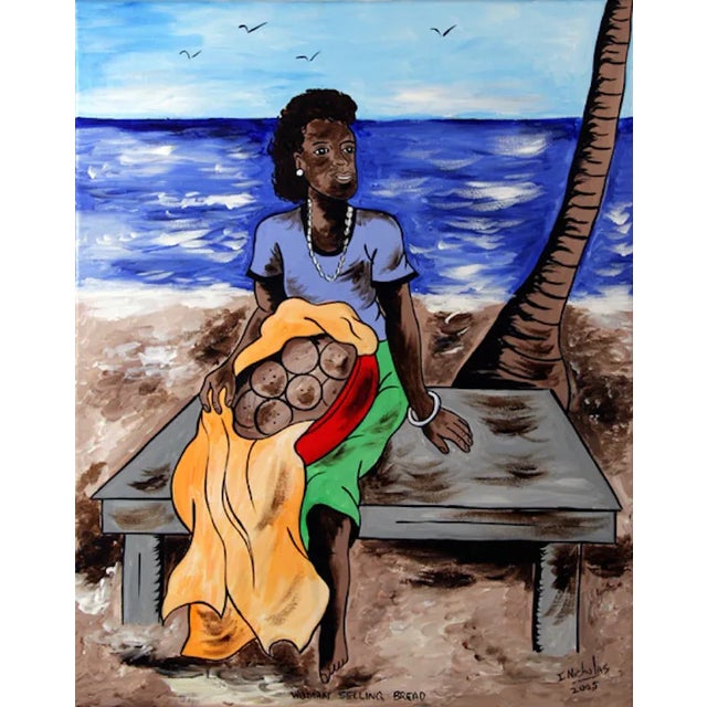 Isiah Nicholas, "Woman Selling Bread," Painting For Sale