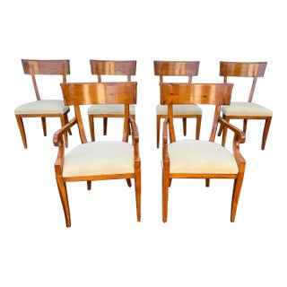 Late 20th Century Baker Milling Road Italian Biedermeier Style Dining Chairs, Made in Italy- Set of 6 For Sale