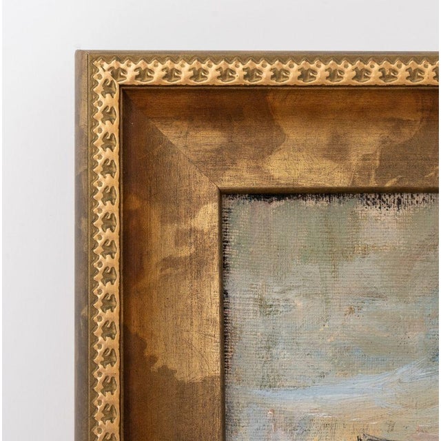 Nautical Eric Rebane "At the Port. Ship." Oil on Canvas For Sale - Image 3 of 5