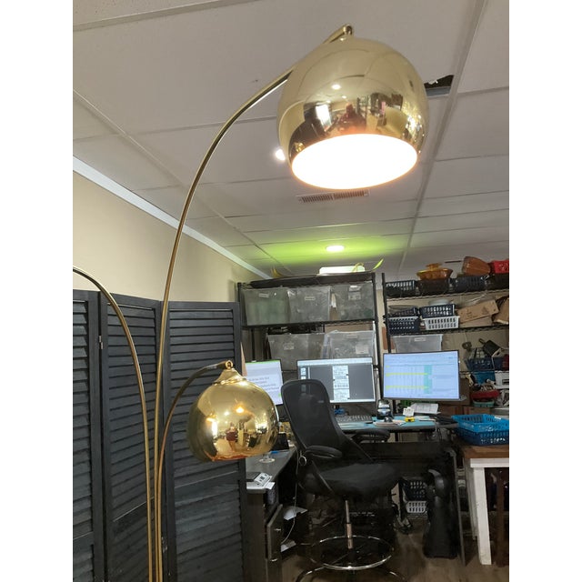 1970s Anthony of California Oversized Triple Arc Brass Floor Lamp For Sale - Image 17 of 18