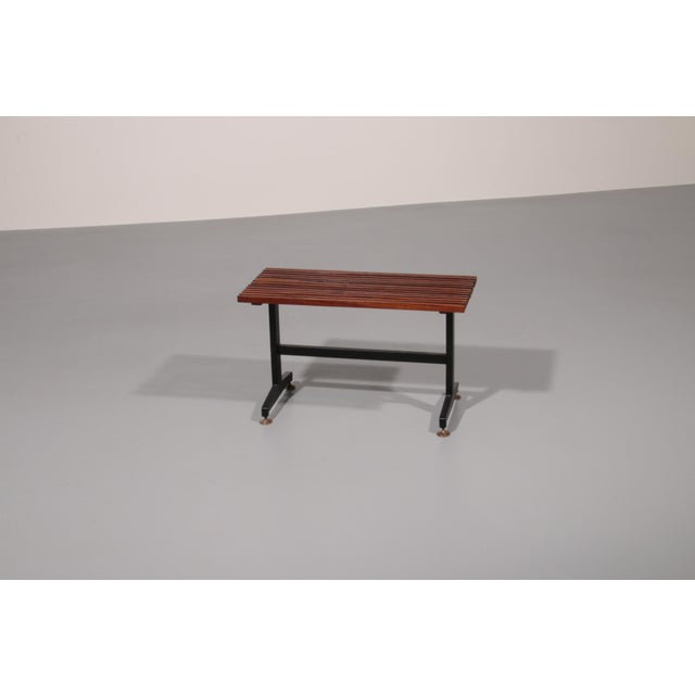 Mid-Century Italian Bench with Black Metal Frame and Teak Slats, 1960s For Sale - Image 15 of 15