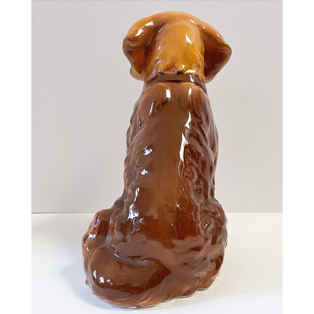 Large Vintage Ceramic and Glazed St. Bernard Dog Bank For Sale - Image 4 of 11