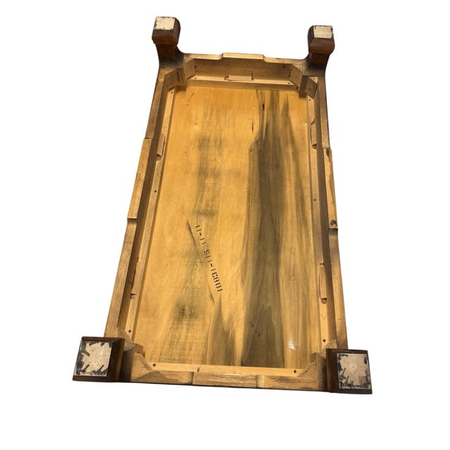 1970's Thomasville Burl Wood Ming Style Coffee Cocktail Table For Sale - Image 11 of 12