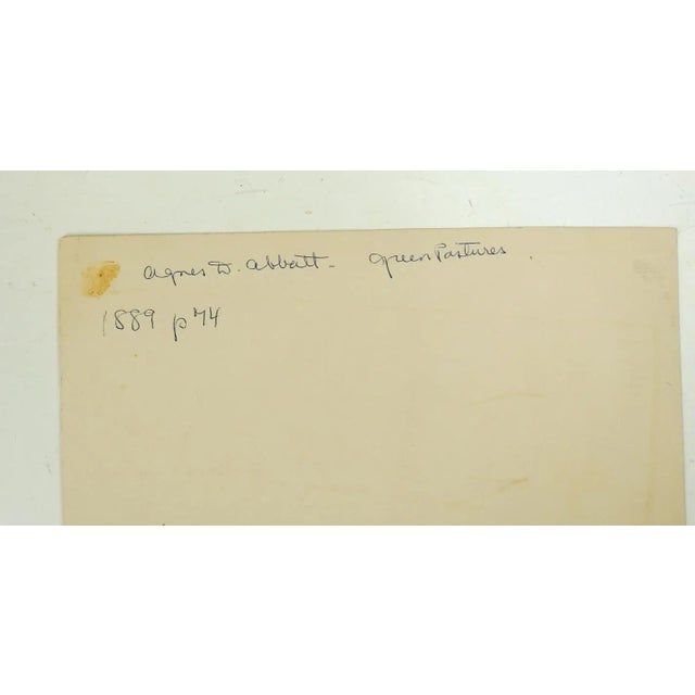 Early 20th century pen and ink on thick paper landscape drawing by Agnes Dean Abbatt (1847 - 1917) New York. Signed and...