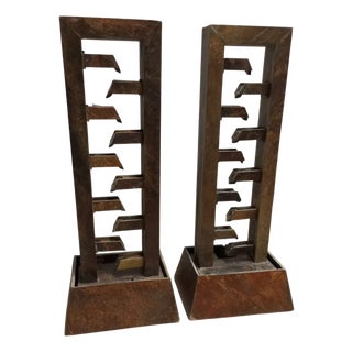 French Modern Slate Stone Fountains, 2000s, Set of 2 For Sale