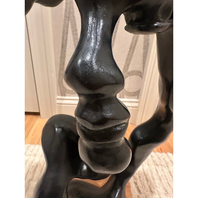 Contemporary Abstract Face Sculpture on Wood Base in the Style of Austin Sculpture For Sale In Boston - Image 6 of 6