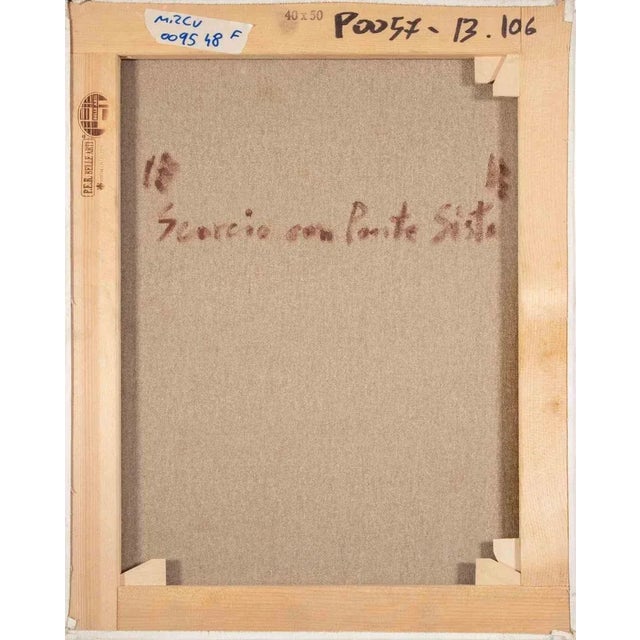 Pino Romanò, View of Ponte Sisto, Oil Painting, 1999 For Sale - Image 4 of 5