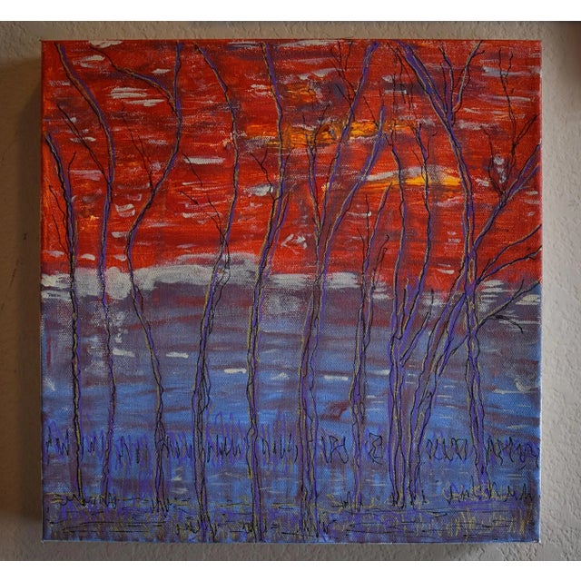 “Reddish-Bluish Winter Sky” is an original abstract painting by Colorado artist Pam Roth O’Mara. Created in 2023, this...