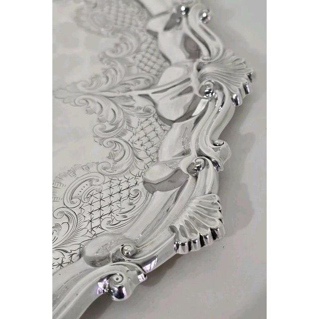 Antique Edwardian Sheffield Sterling Silver Salver, 1904 For Sale - Image 7 of 18