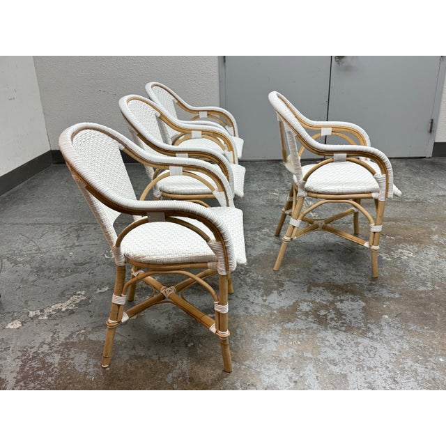 Serena & Lily Serena & Lily Riviera Rattan Armchair, Set of Four For Sale - Image 4 of 12