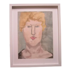 Vintage Watercolor Painting Woman