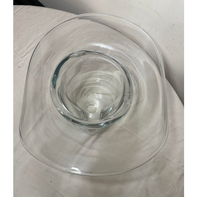 1960s Large Lifesize Blenko Hand Blown Art Studio Glass Cowboy Hat Sculpture Vase For Sale - Image 9 of 12