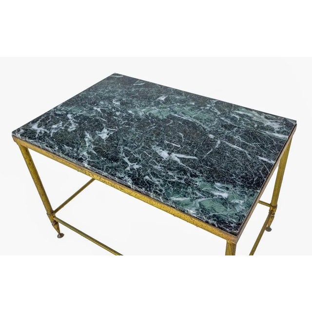 1950s Mid-Century Marble and Gilt Brass Coffee Table from Maison Jansen, France For Sale - Image 5 of 7