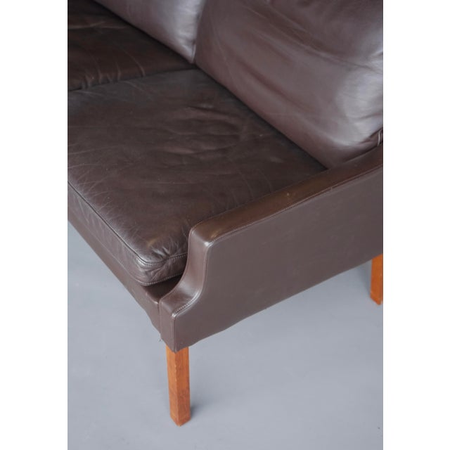 Danish Two-Seater Sofa in Brown Leather by Georg Thams for Vejen Polstermøbelfabrik, 1960s For Sale - Image 10 of 12