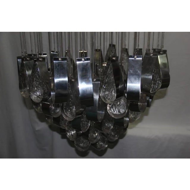 Steel & Glass Waterfall Ceiling Lamp, 1970s For Sale - Image 15 of 18